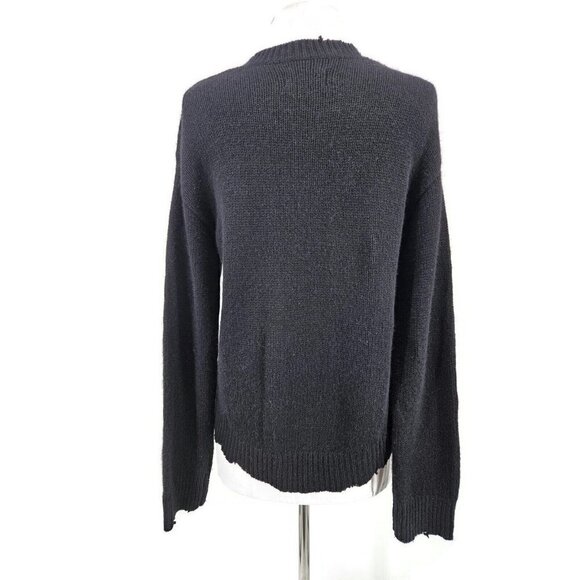 New RtA Emma Pullover Black Cashmere Sweater Womens XS Distressed Edges - Picture 4 of 9